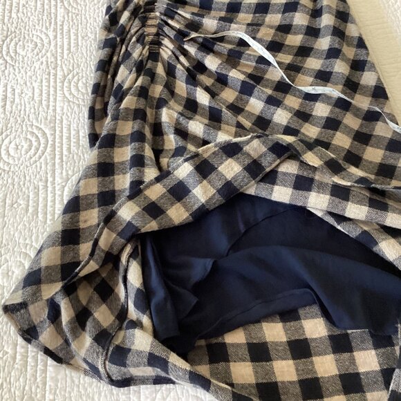 James Perse “Spiral” wool & linen blend ruched dress In navy/linen size S - Picture 16 of 16